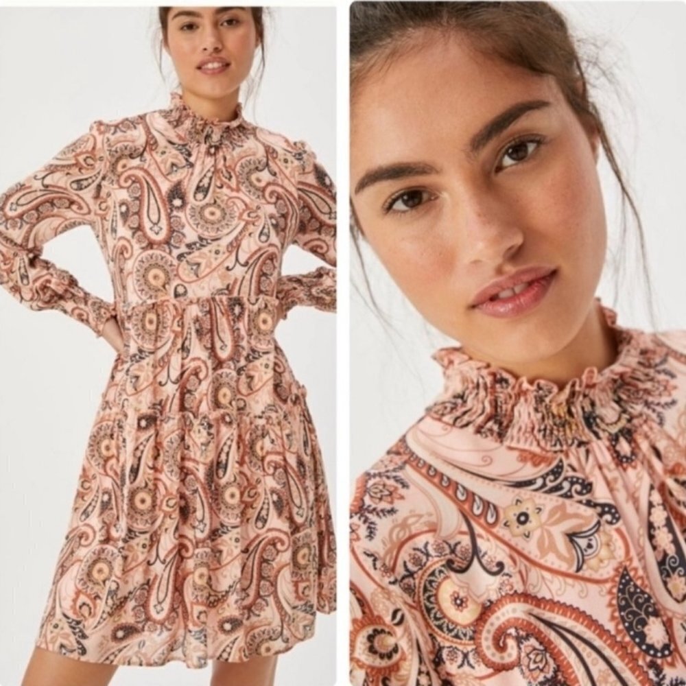 Anthropologie Cady Tiered Long Sleeve Tunic Dress